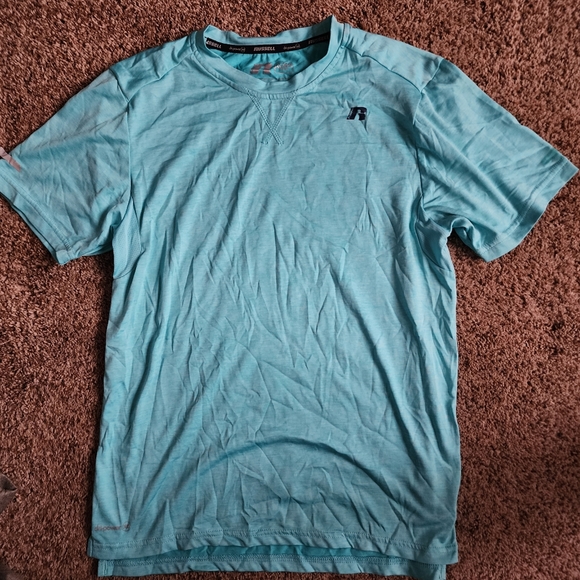 YXL Russell dri-power 360 ocean teal tshirt - Picture 1 of 5